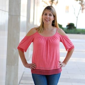 White House Black Market cold shoulder top